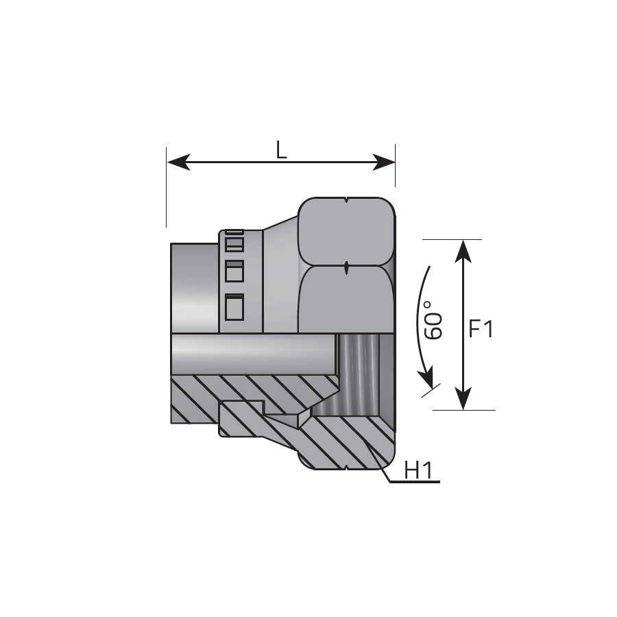 SWIVEL METRIC FEMALE PLUG