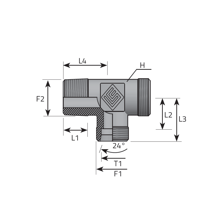 T ADAPTER BSPT MALE/DIN MALE/DIN MALE -  Vitillo