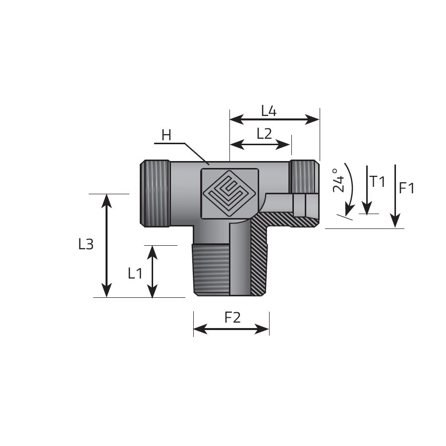 T ADAPTER DIN MALE/DIN MALE/BSPT MALE -  Vitillo