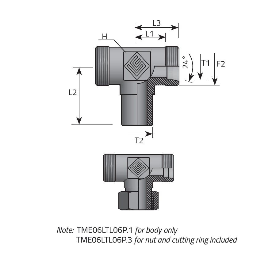 T ADAPTER DIN MALE/DIN MALE/DIN STANDPIPE