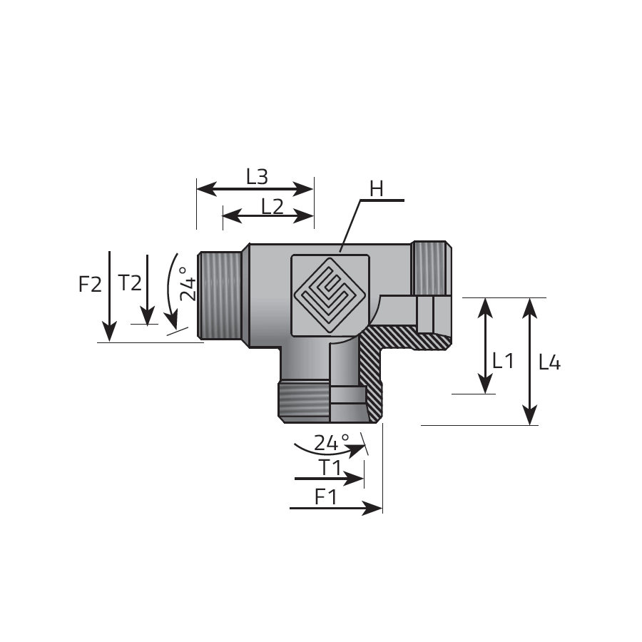 T ADAPTER DIN MALE REDUCED/DIN MALE/DIN MALE -  Vitillo