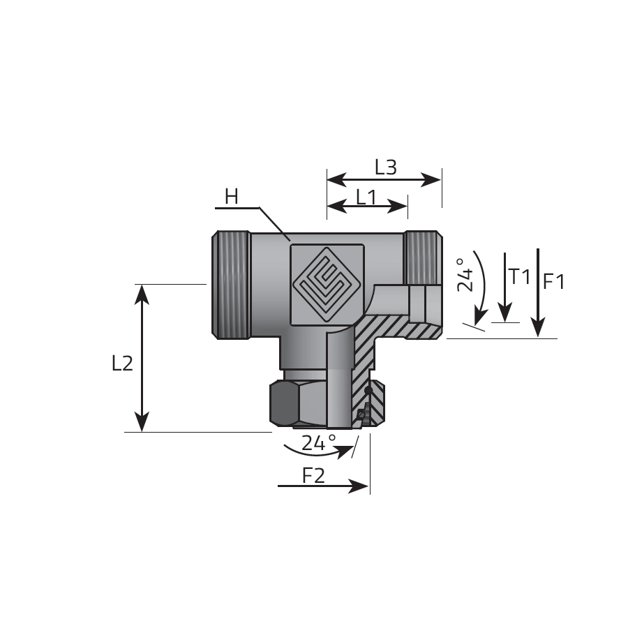 T ADPT DIN MALE/DIN MALE/DIN FEMALE WITH O-RING