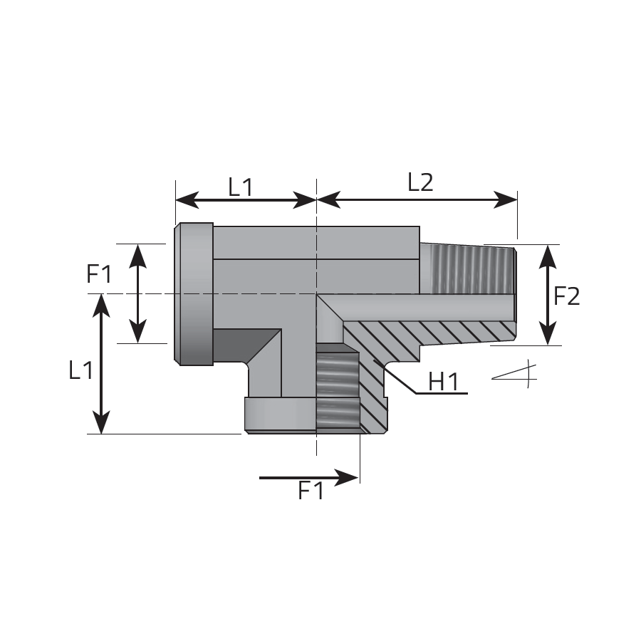 TEE ADAPTER Female NPT - Female NPT - MALE NPT -  Vitillo