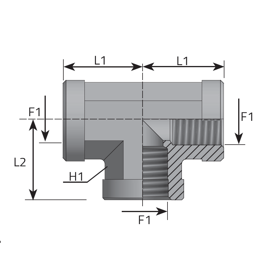 TEE Female ADAPTER BSPP -  Vitillo