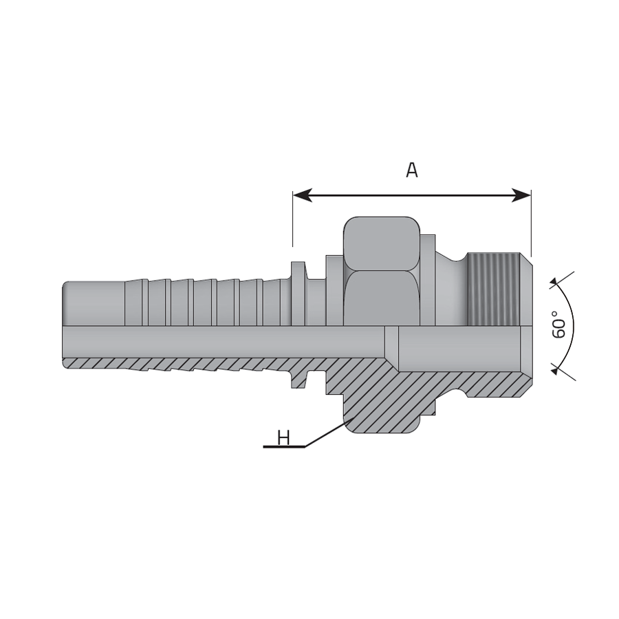 BSPP MALE 60° CONE