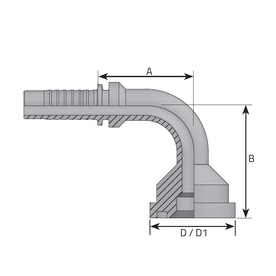 FLANGIA A 90° SAE J518 6000 PSI INTERA