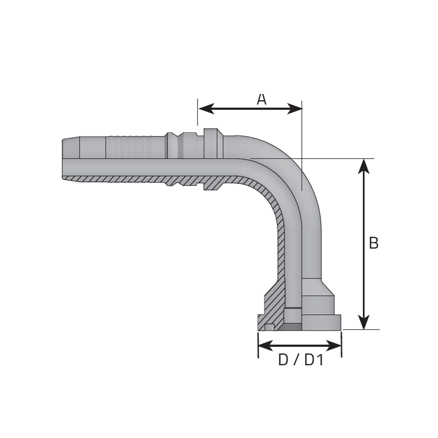 FLANGIA 90° SAE J518 3000 PSI INTERA