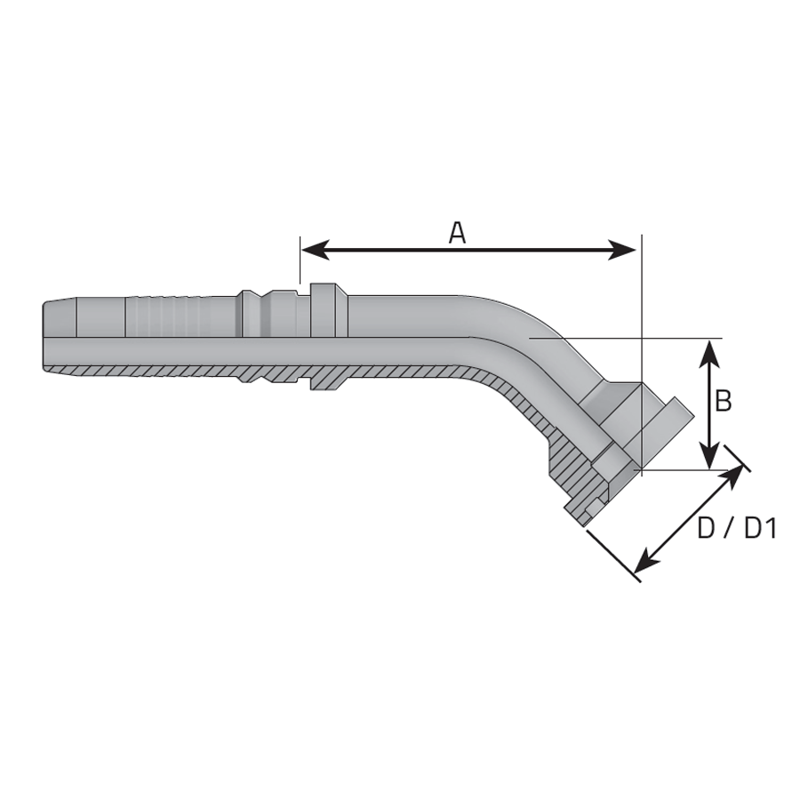 FLANGIA 45° SAE J5186000 PSI INTERA -  Vitillo