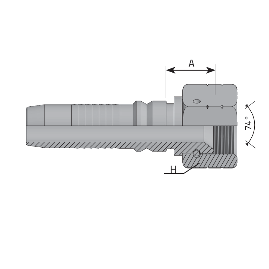 FEMMINA DIRITTA JIC SV 37° DADO SPINATO