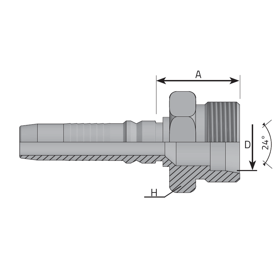 INTERLOCK METRIC MALE 24° CONE - S TYPE