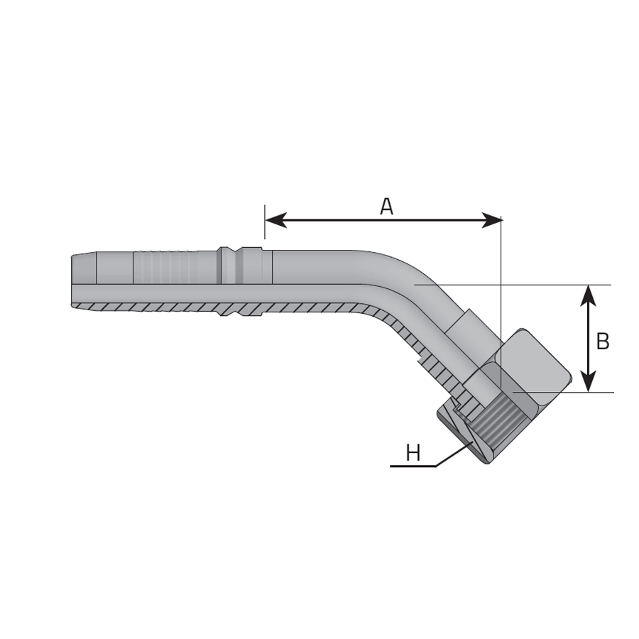 INTERLOCK ORFS FEMALE - 45° ELBOW