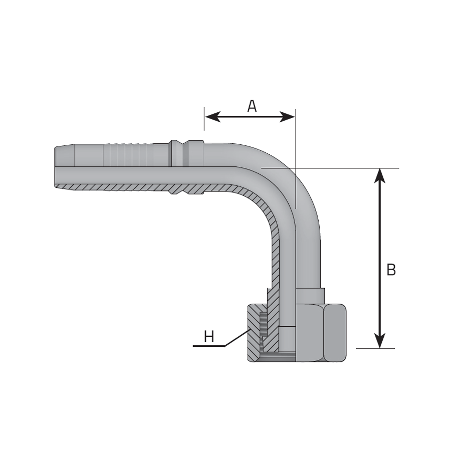 INTERLOCK ORFS FEMALE - 90° ELBOW (LONG DROP)