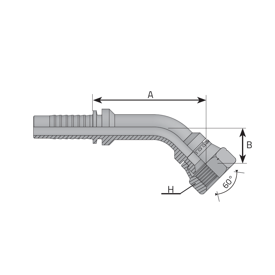 KOMATSU STYLE FEMALE - 45° ELBOW -  Vitillo