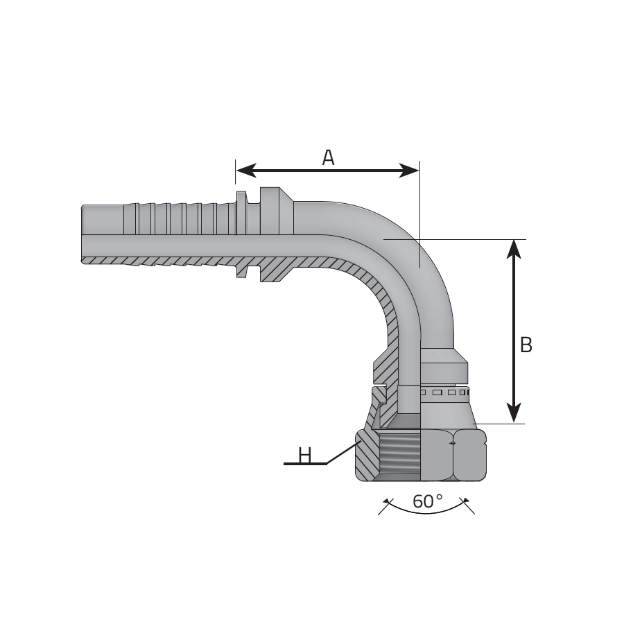 KOMATSU STYLE FEMALE - 90° ELBOW