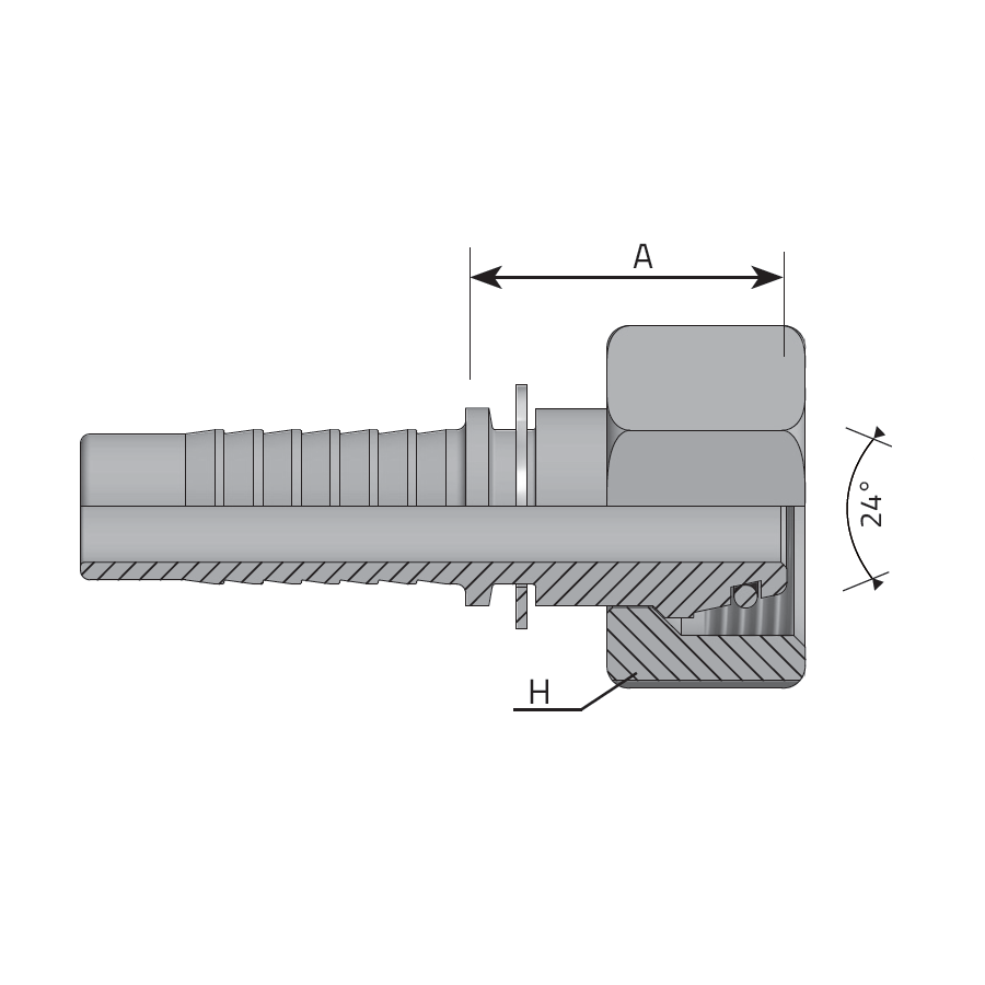 METRIC FEMALE 24° CONE - L TYPE -  Vitillo