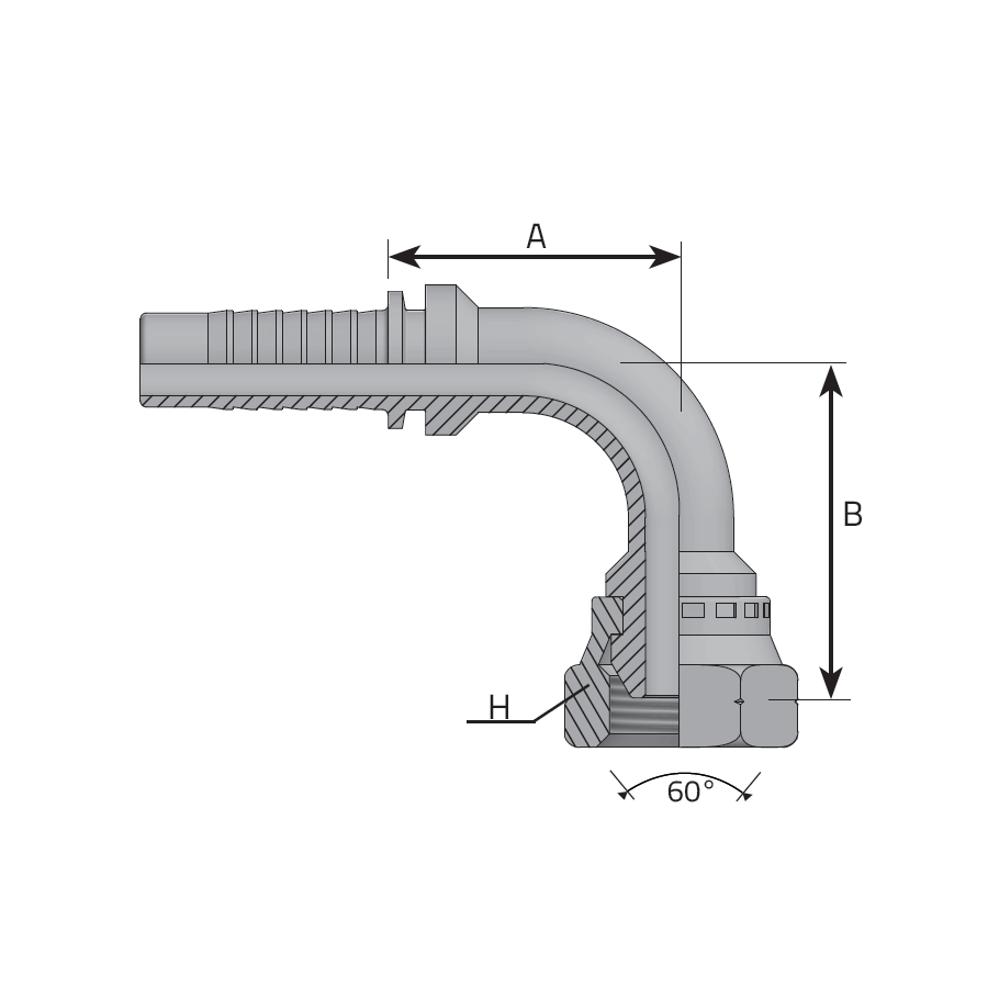 METRIC FEMALE - 90° ELBOW -  Vitillo