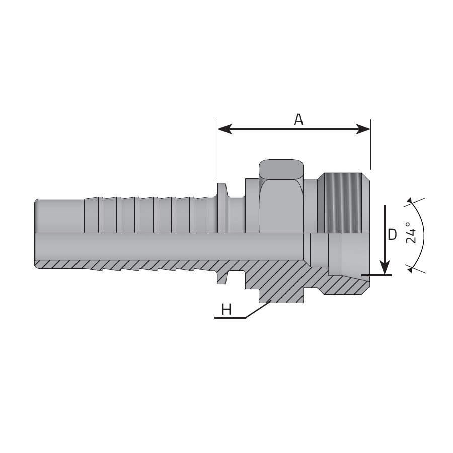 METRIC MALE 24° CONE - FRENCH TYPE -  Vitillo