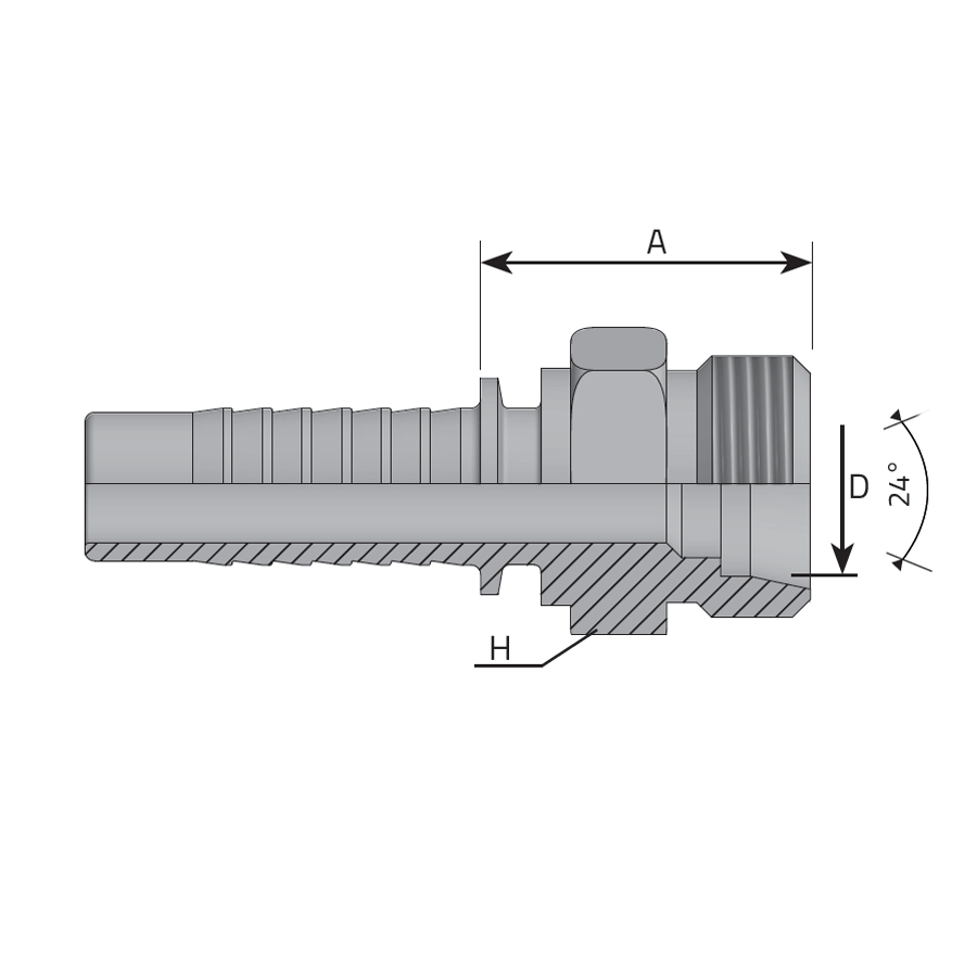 METRIC MALE 24° CONE - L TYPE -  Vitillo