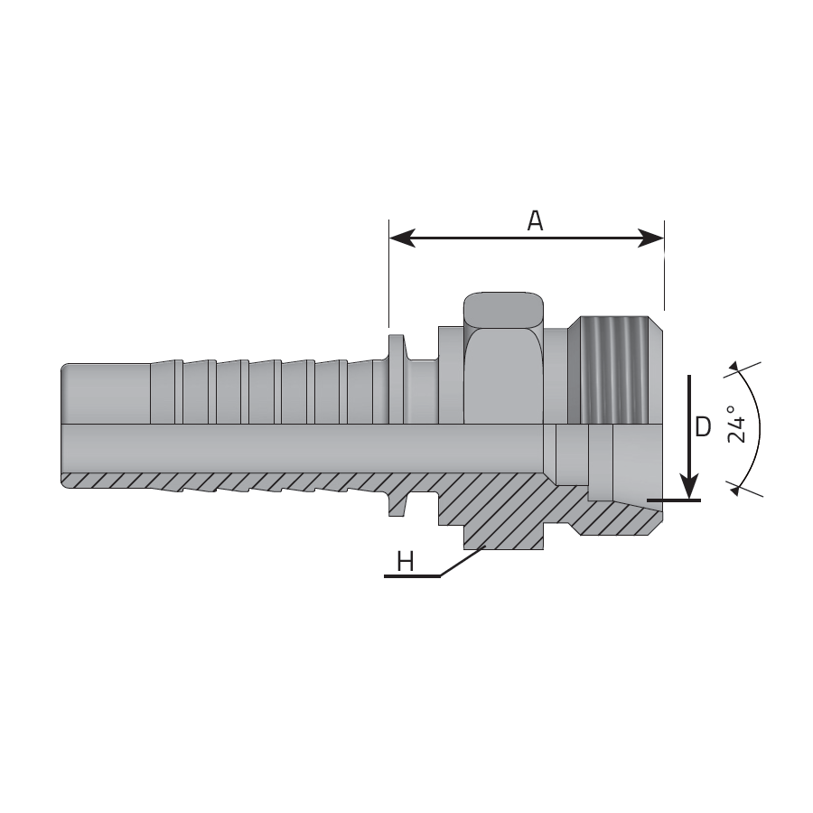 METRIC MALE 24° CONE - S TYPE