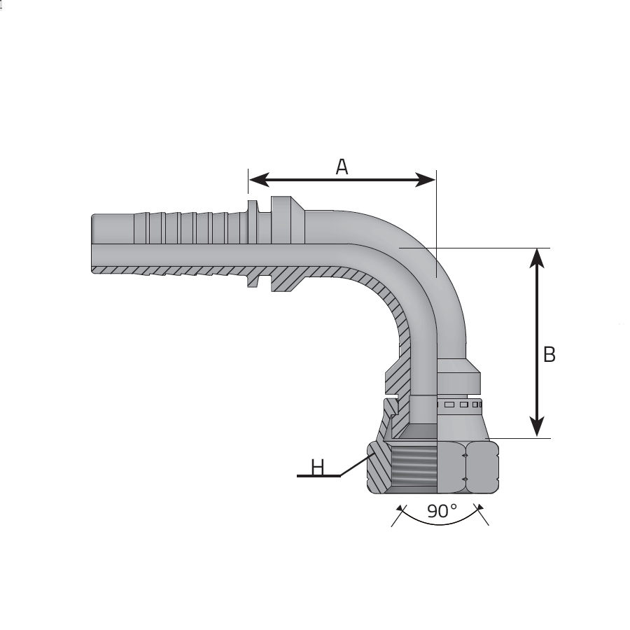 SAE 45° FEMALE - 90° ELBOW