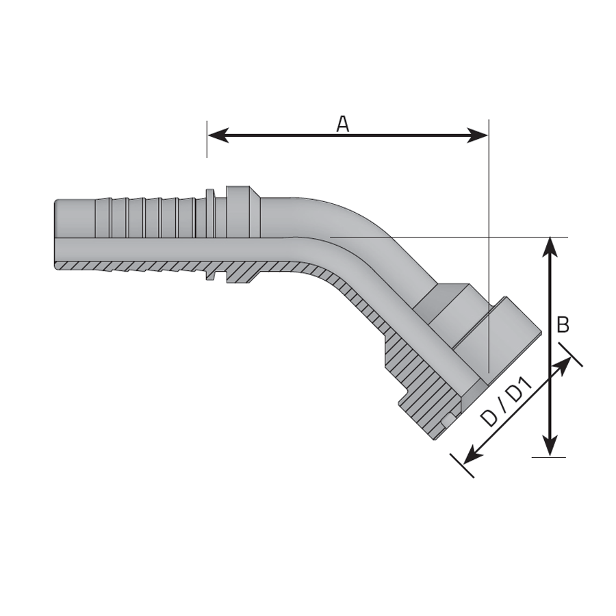 SUPERCAT FLANGE - 45° ELBOW