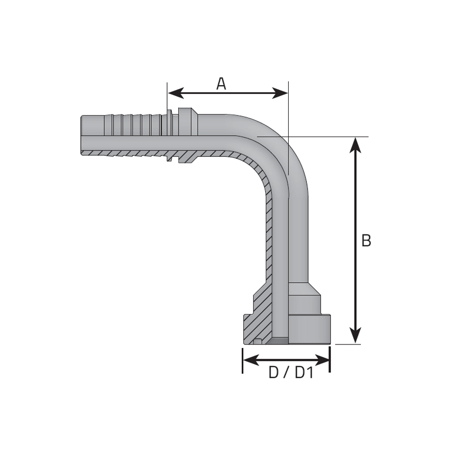 FLANGIA 90° SUPERCAT INTERA LONG DROP -  Vitillo