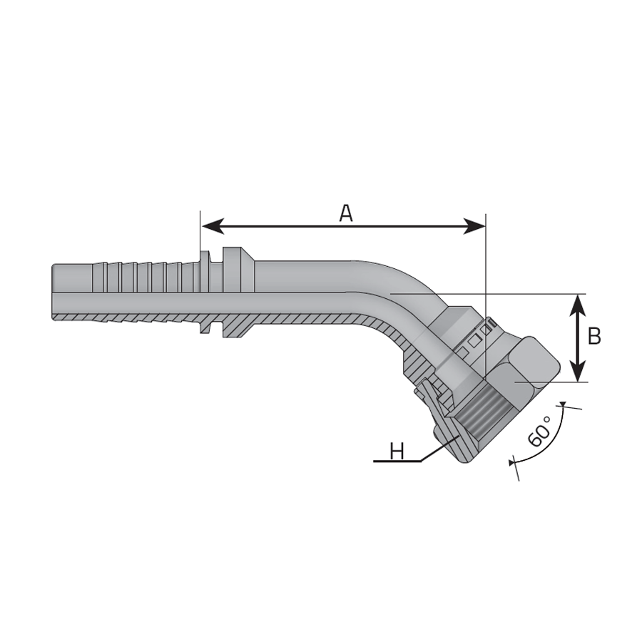 TOYOTA STYLE FEMALE - 45° ELBOW