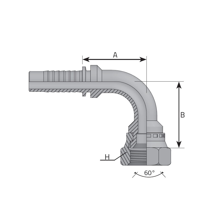 TOYOTA STYLE FEMALE - 90° ELBOW -  Vitillo